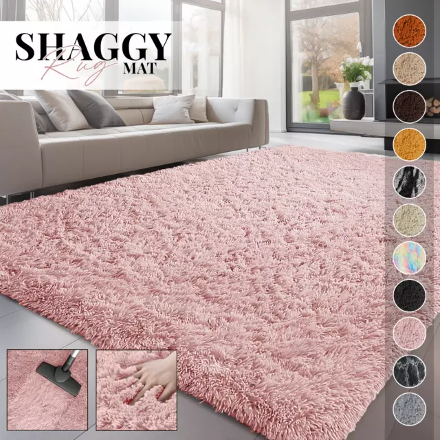 Thick Shaggy Large Rugs Non Slip Hallway Runner Rug Living Room Carpet Soft Pile