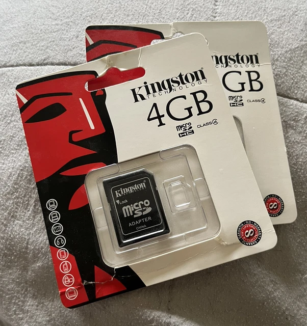 Adaptador Micro SD KINGSTON + Tarjeta de memoria de 4 GB, NUEVO