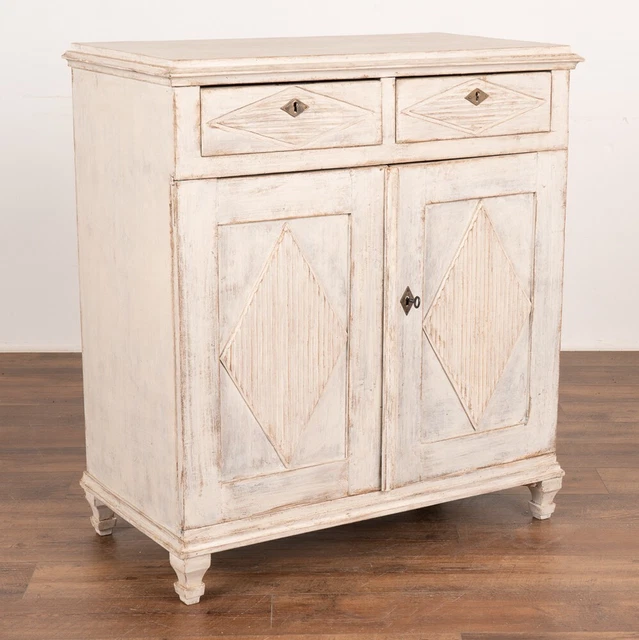 Antique Gustavian White Painted Sideboard Buffet, Sweden circa 1860