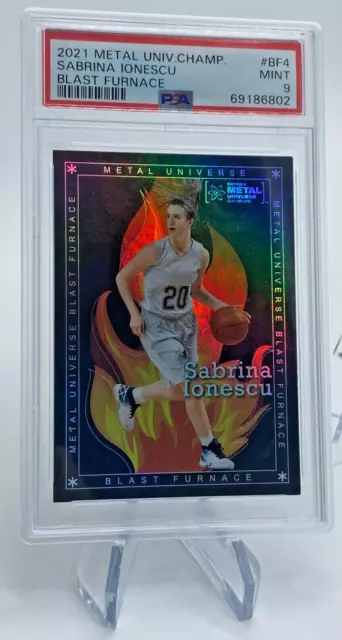 2021 Skybox Metal Universe Champions Sabrina Ionescu Blast Furnace #BF-4  PSA 9