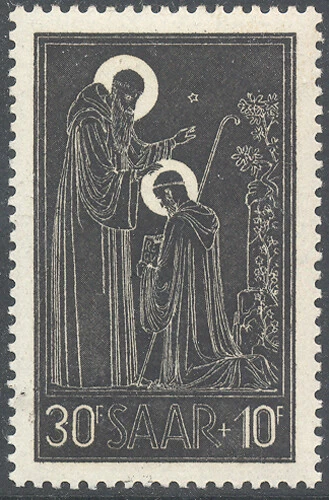 Saar Nr. 347 postfrisch ** Saarland Benediktiner Abtei 1953