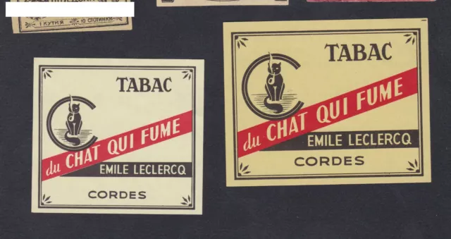 Anciennes étiquettes allumettes Belgique BN23816 Tabac Le Chat qui fume 2