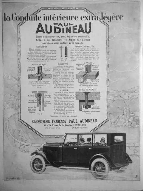 1925 Advertising Française Body Paul Audineau Extra Light - Advertising