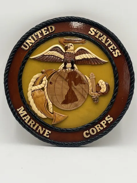 12"x12" Wood Sign United States Marine Corps New In Box
