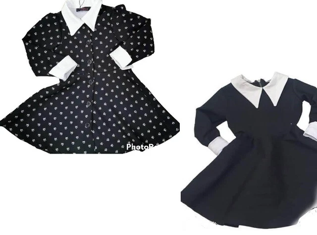 Costume Carnevale Vestito Mercoledi Famiglia Addams Bambina Horror Serie TV