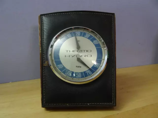 THERMO HYGRO VTG Barometer Thermometer ART DECO ON WOOD