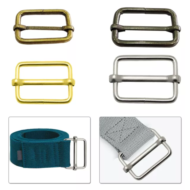 32mm Laiton Tri Glide Coulissant Boucle Sangle Ajusteur Ceinture Doré Gunmetal