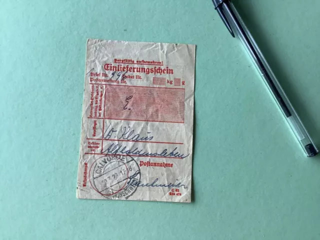 Germany Calvorde Braunschweig 1928 postal delivery note  Ref A1535