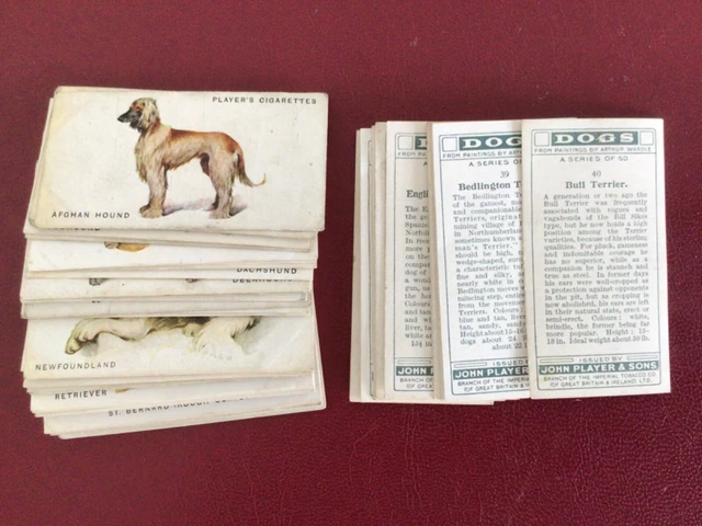 players cigarette cards dogs PLAYERS CIGARETTE CARDS- DOGS- by Arthur Wardle—Select the cards you  require- £1.16