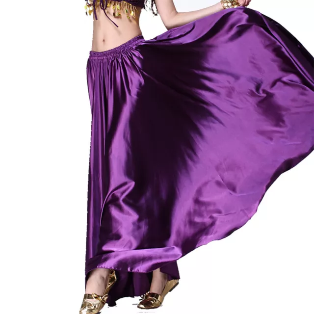 Belly Dance Full Circle Satin Long Skirt Swing Skirt Belly Tribal Dance Costume