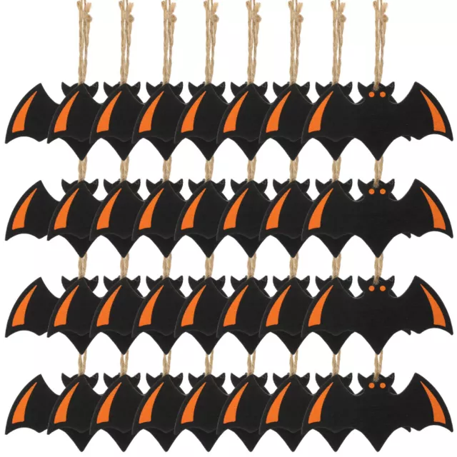 100 Pcs Wood Wooden Bat Decoration Halloween Slices Party Favors