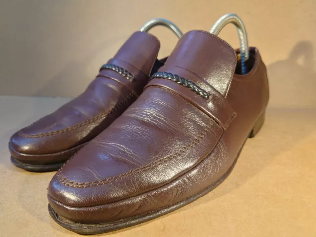 Barker Leather Slip On Brown Shoes Size UK 8