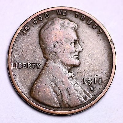 1911-D Lincoln Wheat Cent Penny LOWEST PRICES ON THE BAY! NICE!  FREE SHIPPING!