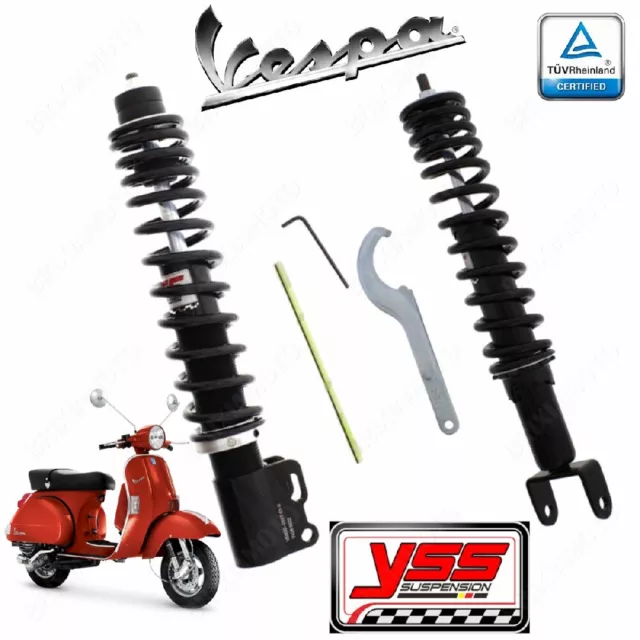 Kit Ammortizzatori Anteriore + Posteriore Regolabili Yss Tuv Vespa Px 125 200