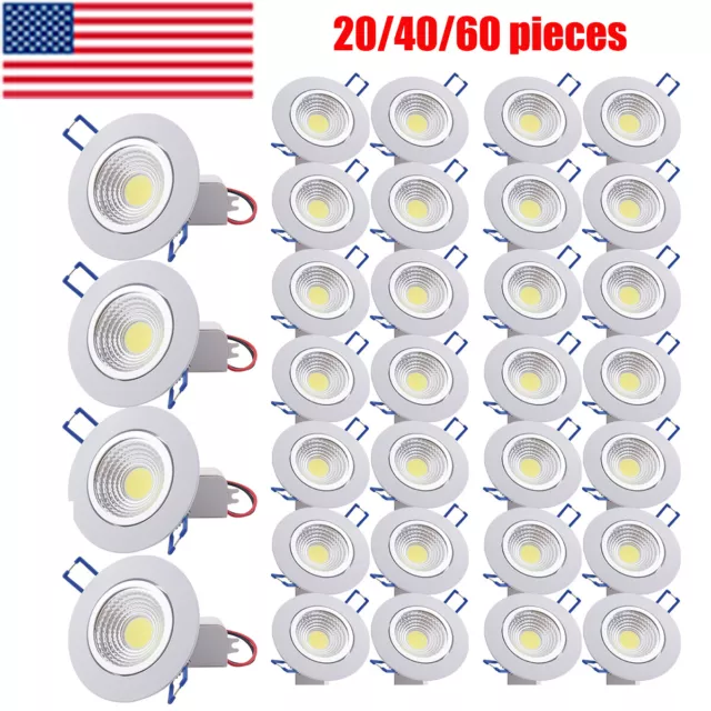 20-60PC 5W COB Downlight LED Dimmable Recessed Ceiling Light Spotlight US