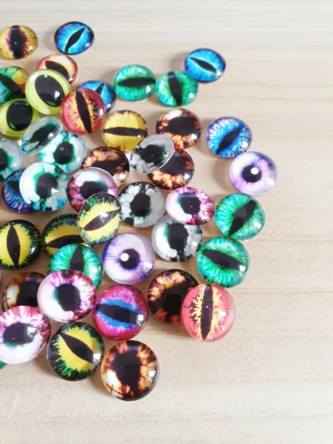 10/30 Augen Cabochons ♥ Basteln/Schmuckherstellung Deko Glas Rund Ø 12mm