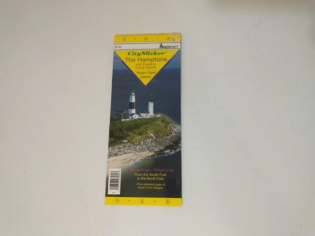 VTG Travel Map THE HAMPTONS East Long Island Street Guide Laminated City Slicker