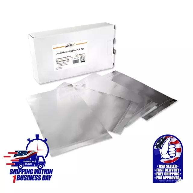 Silver Aluminum Sealing Film: 100 Sheets For Pcr Foil, Exp 1/27