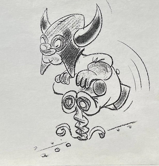 THE GREMLINS 1947 Disney Model Sheet Photocopy RUFUS with CORKSCREW