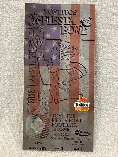 VINTAGE 2002 Fiesta Bowl Ticket Stub, Colorado Buffaloes vs. Oregon Ducks!