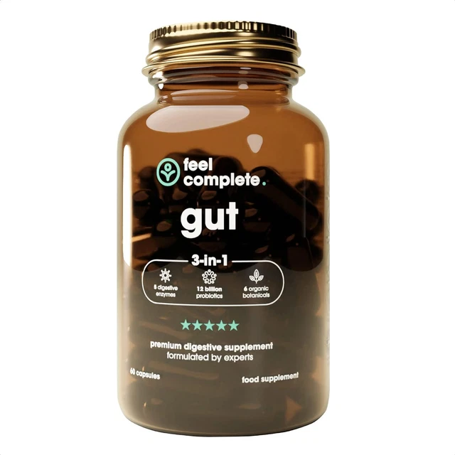 FEEL COMPLETE | Gut 3-In-1 | Premium Digestive Supplement | Probiotics ...