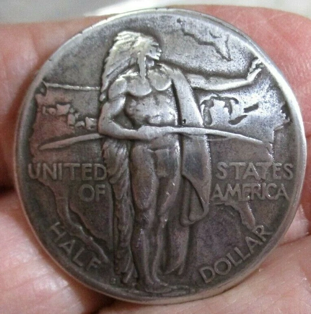 1926 OREGON TRAIL MEMORIAL Conmemorativo MEDIO DÓLAR REPRODUCCIÓN BOTÓN TRASERO #2