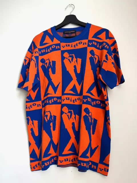 Louis Vuitton Jazz Flyers Short Sleeved Knitwear Tee Shirt multicolor sz M