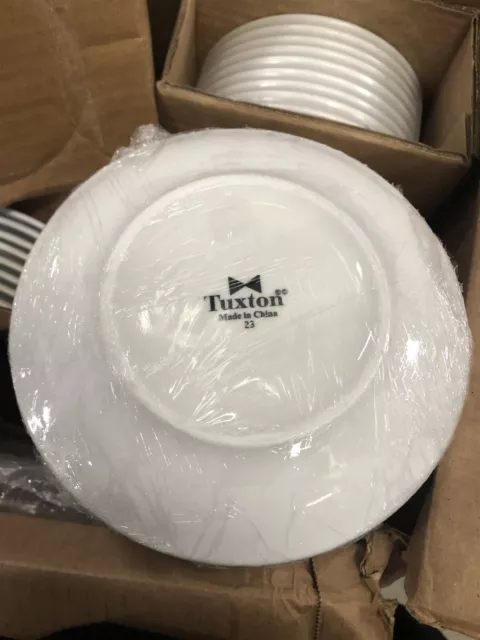 Tuxton VPA-064 Vitrified China Plate Porcelain White - 6.5 in. - 3 Dozen 3