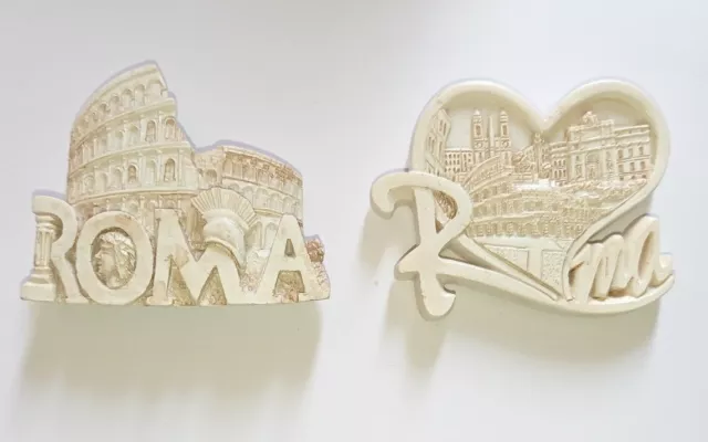 Souvenir Calamita Roma Colosseo Resina  7x6 Cm 2 Pezzi Ricordi