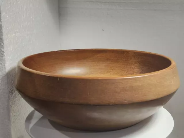 VTG Round Wooden Wood Bowl 10”  MAPLE? MCM UNUSUAL SHAPE DECOR