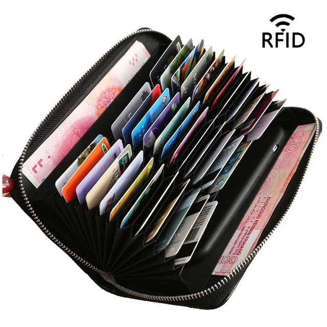 Mens/Womens RFID Blocking Credit Card Holder Wallet 36 Slots Accordion Organizer