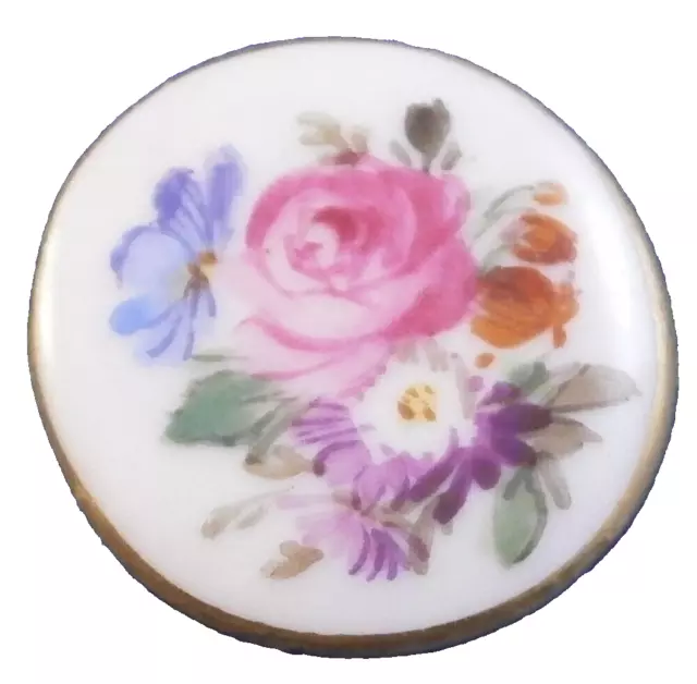 Antique 19thC Meissen Porcelain Floral Button Porzellan Knopf German Germany #5