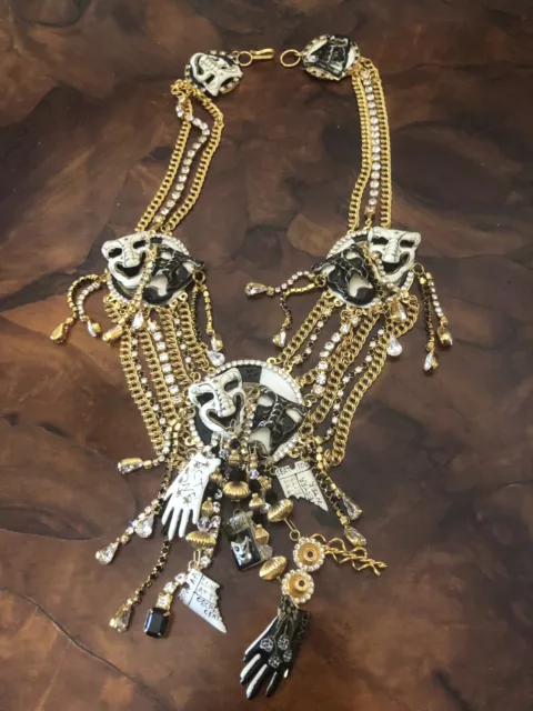 Lunch at the RITZ COMEDY/TRAGEDY THEATER Necklace: RARE& Hard To Find!!!!