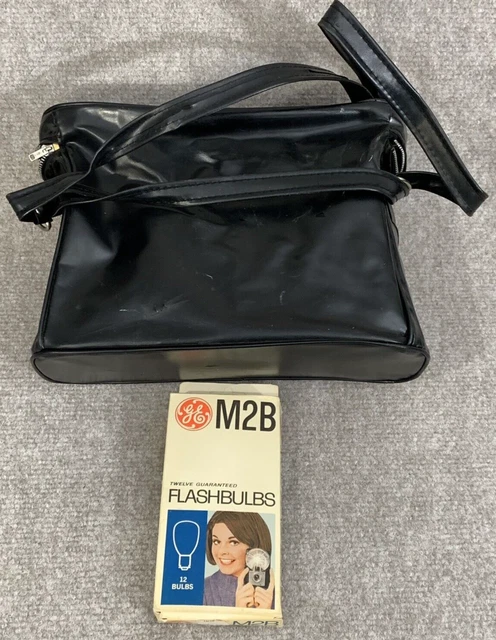 Vintage 70s-80s Camera Lens Case Large Zip Secured Black Great Condition