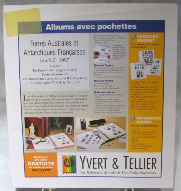 Yvert et Tellier - JEU T.A.A.F. S.C 1997 (Avec Pochettes)