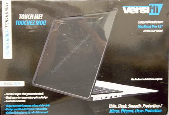 Versifli Shell (Black) 15" Macbook Pro, #A1398(15.4 Retina) Fli-2002Blk