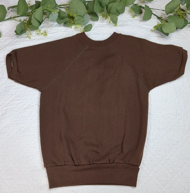 VTG Unbranded 60's-70's Size M Brown Raglan Short Sleeve Shirt Size M
