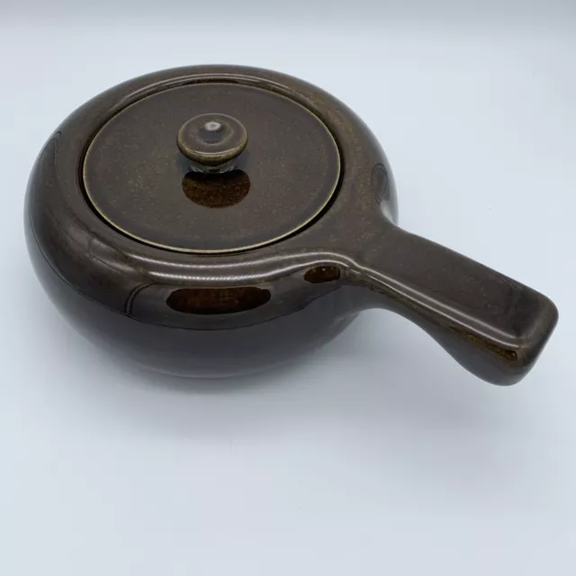 Russel Wright American Modern black chutney bean pot with lid