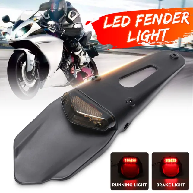 Motorcycle Motorcross Tail Light Dirt Bike Fender LED Universal Enduro Off-Road
