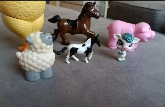 Farm Animal Toy Lot Horses Chicken Cow Sheep Pig