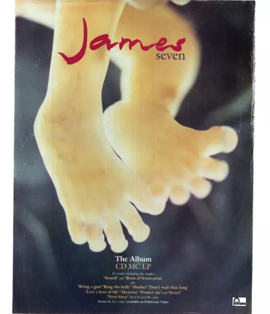 Framed Magazine Single/Album Advert 11X9" James : Seven