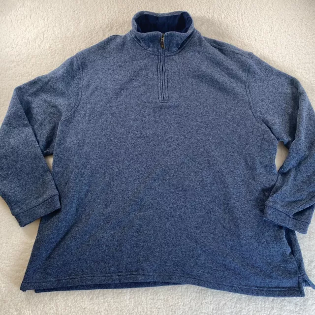 Haggar Quarter Zip Mens 4XL Blue In Motion Pullover Sweater Golf Long Sleeve