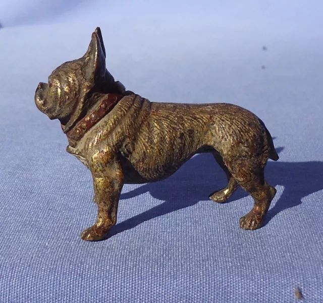 FRENCH BULLDOG BRONZE AUSTRIA dog figurine original paint