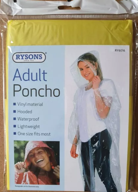 Adult Poncho Vinyl Waterproof Camping Festival Walking Concert Raincoat Reusable