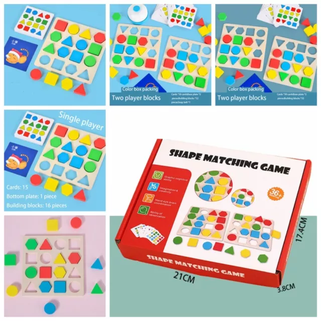 EARLY LEARNING SHAPE Colors Matching Memory Chess Puzzle Game $12.12 -  PicClick AU