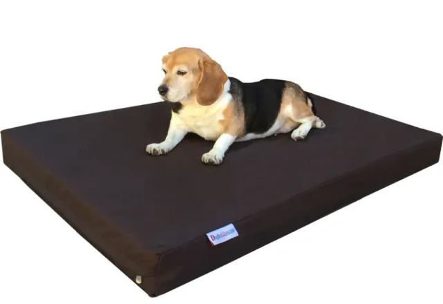 Large Brown Nylon Pet Dog Bed Orthopedic Waterproof  Memory Foam 41x27x4 42"x28"
