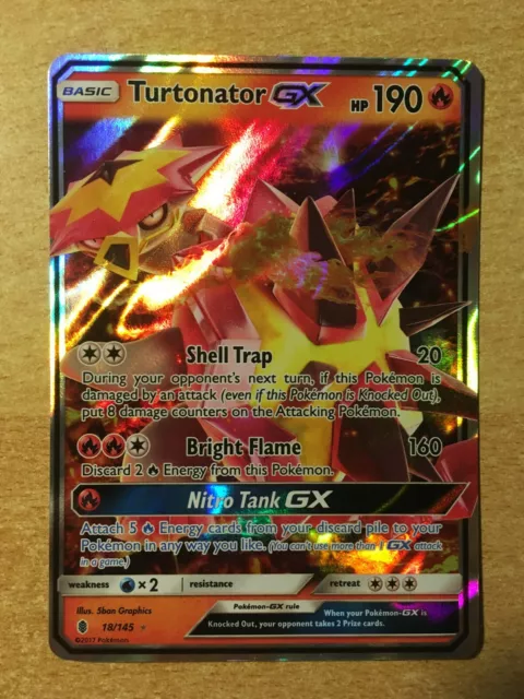 Carta de pokémon TCG - Turtonator-GX (18/145) Carta pokémon colécionavel  ULTRA RARA