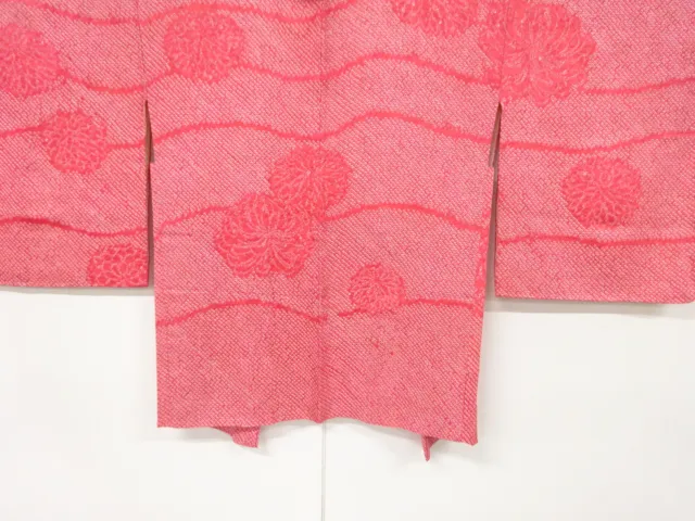 6759230: Japanese Kimono / Antique Haori / All Shibori / Abstract Stripe & Flowe