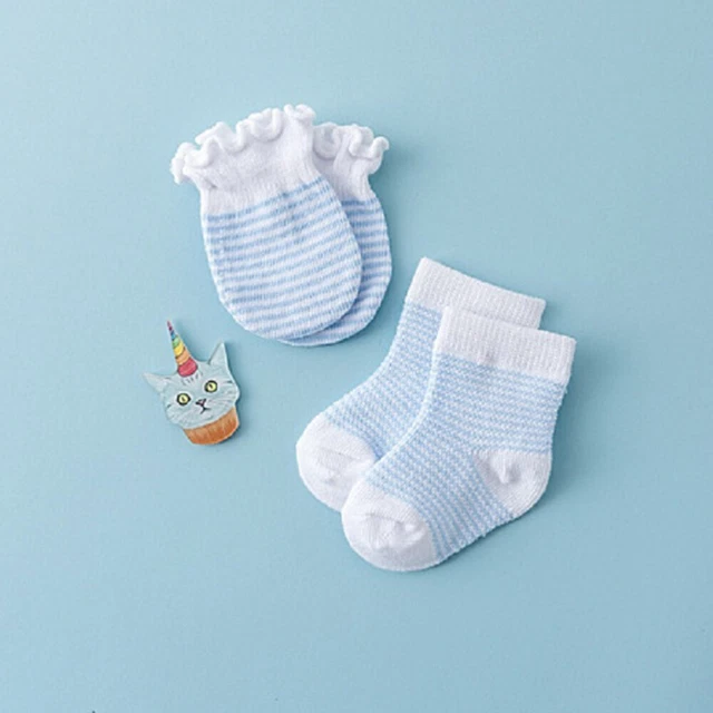 4 Paia di Calzini Bambino Guanti di Guanti di Cotone Neonato Calzini 3