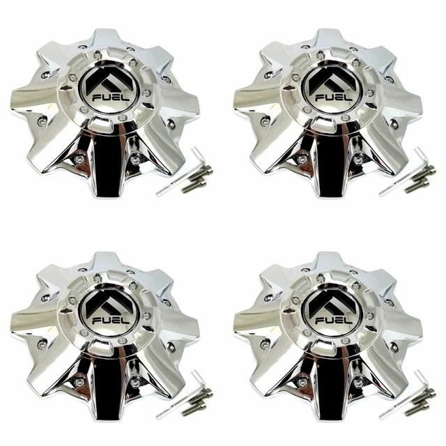 4 FUEL OFFROADS Chrome Center Caps for 8L Boost DL D534 Cleaver D573